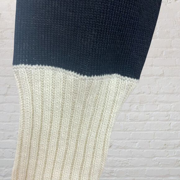 Sisters Vintage 80s Turtleneck Sweater M Black Ivory Colorblock Hong Kong - Picture 9 of 11